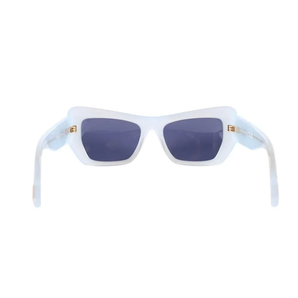 MCM Wraparound Rectangle Sunglasses - Shiny Light Blue / Smoke - NWT
